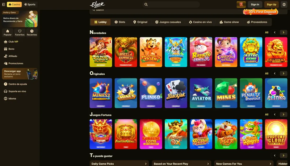 Eluck casino games